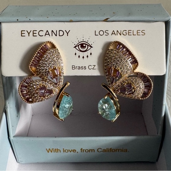 NWT ⚜️🦋⚜️ Eye candy Monarch Butterfly 18K Gold Plated Dangle Earrings - Picture 3 of 8